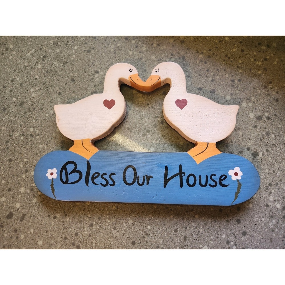 VTG Farmhouse Country Goose Duck Wooden Wall Hanging READ